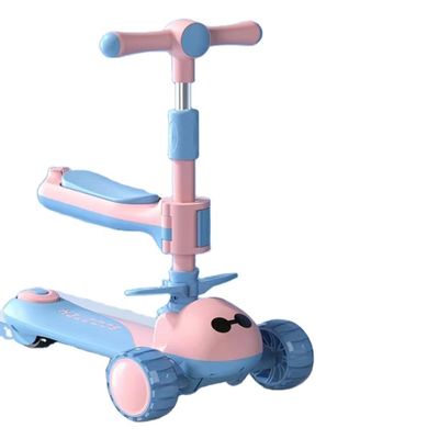 3 ruote su una scooter a ruote pieghevoli grande auto per bambini giallo rosa blu neutrale di genere
