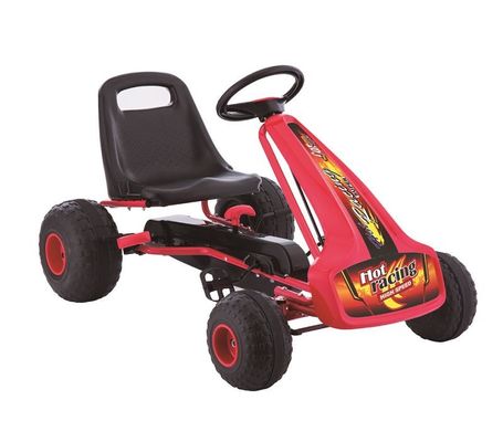 Go-Karting a pedale rosso monoposto per bambini di 7 anni Ruota di plastica e auto a cavallo