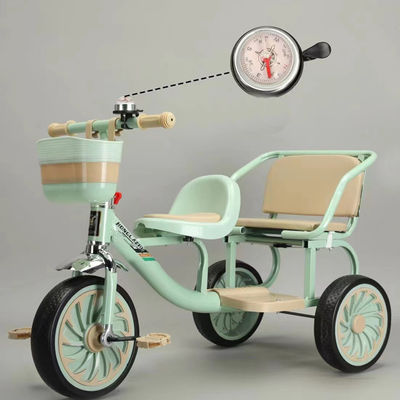 2023 Kids Tricycle Trike con sedile in pelle morbida e telaio di shopping anteriore pieghevole