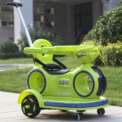 Carro elettrico per bambini con maniglia di spinta e luci colorate
