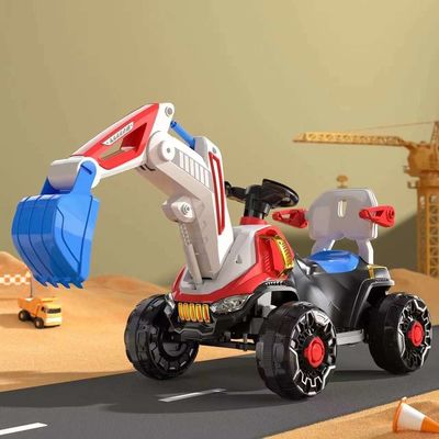 Faretti a LED e musica dinamica in auto per bambini in arancione