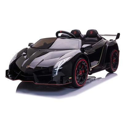 Auto elettrica in plastica per bambini autorizzata con telecomando 2.4G e luci musicali