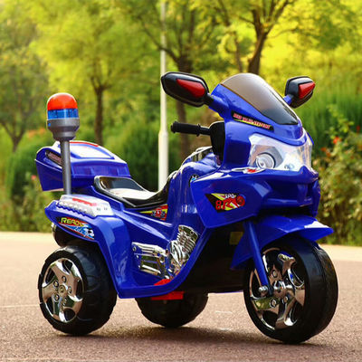 Gran sedile Motocicletta elettrica per bambini con lampada musicale Bicicleta di polizia stile classico