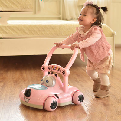 Bambini di plastica guidano su auto con tetto senza motore Disegno personalizzato rosa/blu/bianco