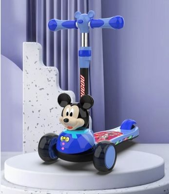 Carro scooter in plastica per bambini con ruota lampeggiante in PU e funzione pieghevole