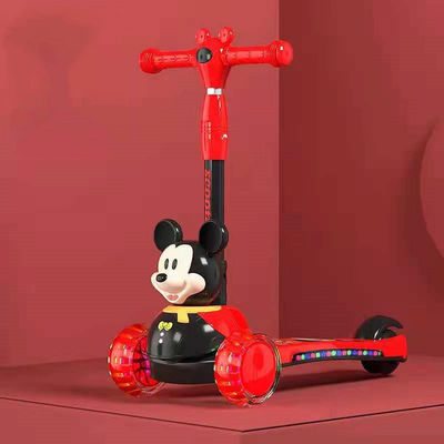 Carro scooter in plastica per bambini con ruota lampeggiante in PU e funzione pieghevole