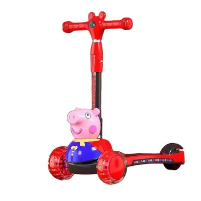 Kids Pedal Skateboard Scooter Car con funzione pieghevole luci musicali e ruote PU