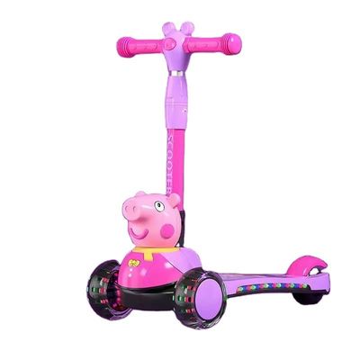 Kids Pedal Skateboard Scooter Car con funzione pieghevole luci musicali e ruote PU