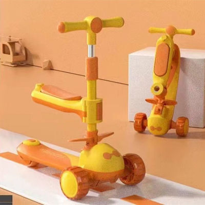 3 ruote su una scooter a ruote pieghevoli grande auto per bambini giallo rosa blu neutrale di genere