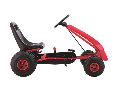 Go-Karting a pedale rosso monoposto per bambini di 7 anni Ruota di plastica e auto a cavallo