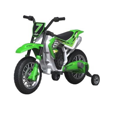 Motocicletta elettrica da 12 V per bambini con musica e ruota ausiliaria di materiale plastico