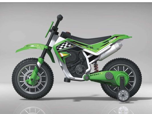 Motocicletta elettrica da 12 V per bambini con musica e ruota ausiliaria di materiale plastico
