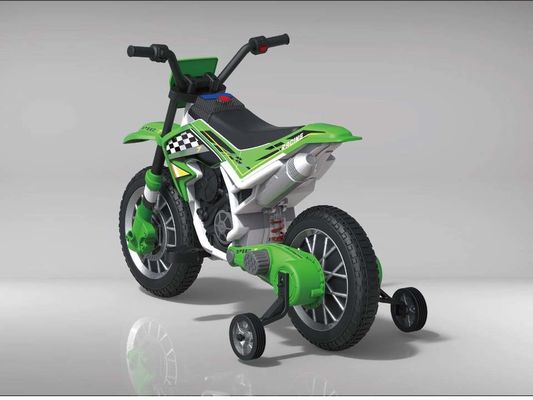 Motocicletta elettrica da 12 V per bambini con musica e ruota ausiliaria di materiale plastico