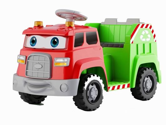 Sortire i rifiuti ed effetti sonori occhi rotanti cartoni animati Guida su auto elettrica per bambini realizzata in materiale PP