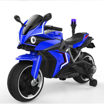 Inizio con un solo tocco 12V elettrico guida auto bambini polizia motociclisti giocattoli con luci della polizia