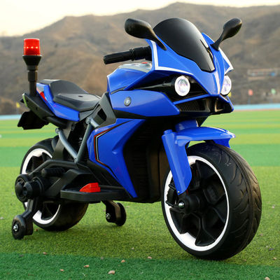Auto elettrica per bambini sulla moto della polizia con avvio a un tocco e luci della polizia