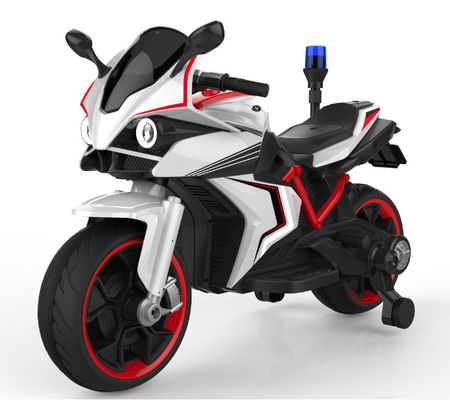 Auto elettrica per bambini sulla moto della polizia con avvio a un tocco e luci della polizia