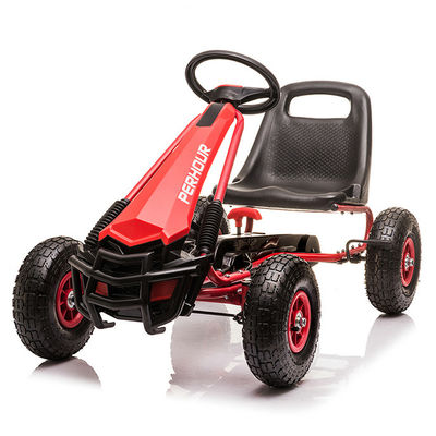 Bambini 5-7 anni Gioco Go-Kart a pedali a quattro ruote rosso con frizione e freno