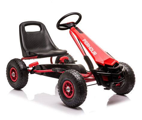 Bambini 5-7 anni Gioco Go-Kart a pedali a quattro ruote rosso con frizione e freno