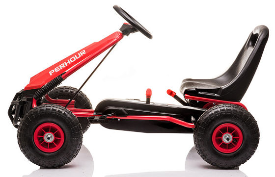 Bambini 5-7 anni Gioco Go-Kart a pedali a quattro ruote rosso con frizione e freno