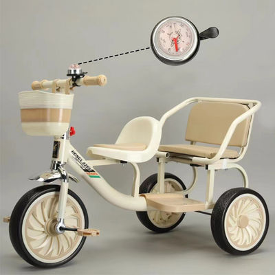 2023 Kids Tricycle Trike con sedile in pelle morbida e telaio di shopping anteriore pieghevole