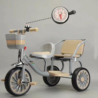 2023 Kids Tricycle Trike con sedile in pelle morbida e telaio di shopping anteriore pieghevole