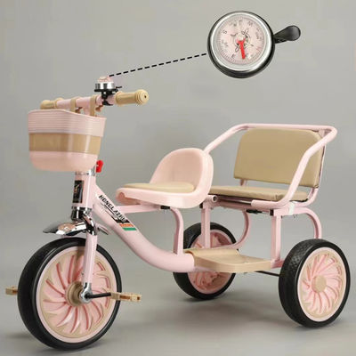 2023 Kids Tricycle Trike con sedile in pelle morbida e telaio di shopping anteriore pieghevole