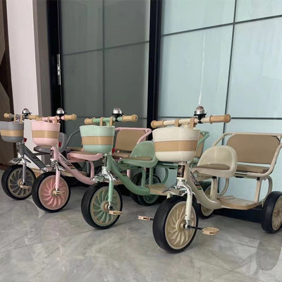 2023 Kids Tricycle Trike con sedile in pelle morbida e telaio di shopping anteriore pieghevole