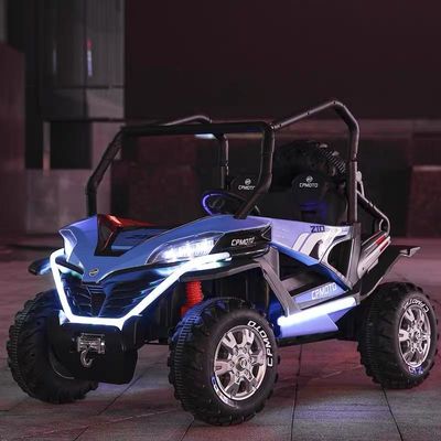 Popolare 12V UTV Ride On Car per bambini controllo remoto luce LED due posti Rosso Blu Bianco