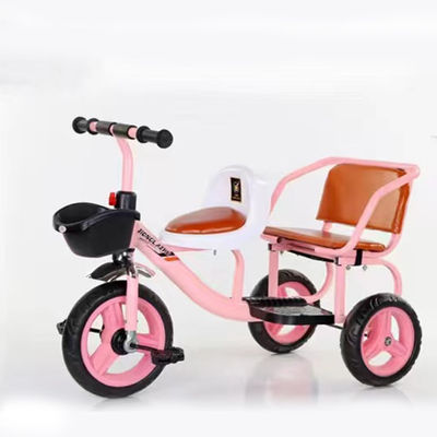 Bicicletta per bambini all'aperto 2023 Triciclo doppio con manubrio a carico rapido e grande cestino