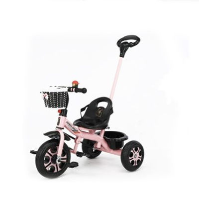 Intervallo di età 2-4 anni Bambini triciclo con funzione di spinta 2-in-1 e cestino tessuto